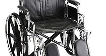 Wheelchair with fixed arm rest and swing away leg rest