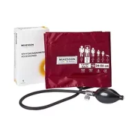 McKesson LUMEON Blood Pressure Cuff and Bulb, Nylon Cuff, Large Cuff, Burgundy,