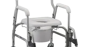 Shower Chair_Commode with Swing Away Footrests
