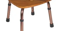 Teak Adjustable-Height Shower Bench Stool