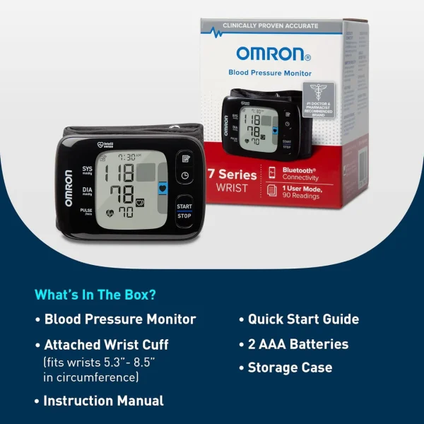 Omron® 7 Series Digital Blood Pressure Wrist Unit, Automatic Inflation, Adult, One Size Fits Most