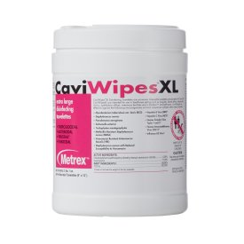 Metrex CaviWipes Surface Disinfectant Alcohol-Based Wipes, Non-Sterile, Disposable, Alcohol Scent, Canister, 9 X 12 Inch