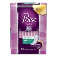 Poise Bladder Control Pad, Long, Light Absorbency, Disposable, Absorb-Loc Core, Female, One Size Fits Most