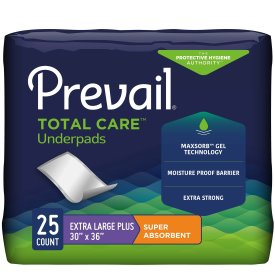 Prevail® Total Care™ Super Absorbent Polymer Underpad, 30 x 36 Inch